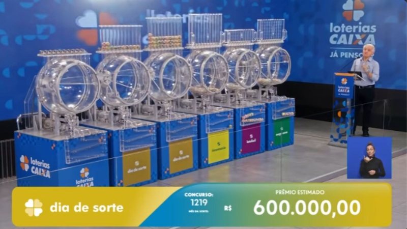 Transmissão do sorteio da Dia de Sorte
