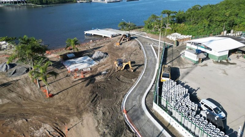 Obras no Portinho Caruara passam de 70% na área continental de Santos