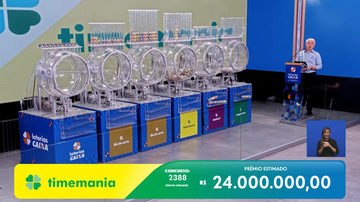 Transmissão do sorteio da Timemania