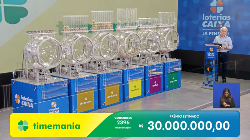 Transmissão do sorteio da Timemania