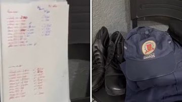 Contabilidade do tráfico e uniforme da GCM de Santos apreendidos pela PM