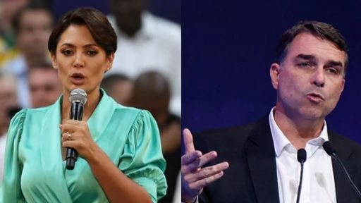 Foto de Michelle e Flávio Bolsonaro