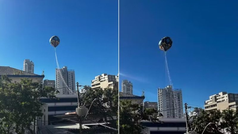 Balão cai em escola e em frente a igreja no litoral de SP