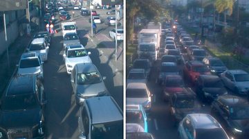 Fila de espera na travessia de balsa Santos-Guarujá