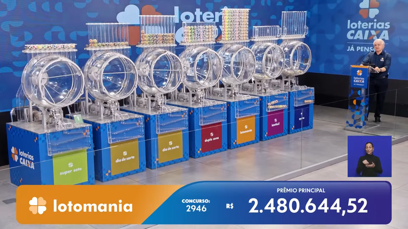 Transmissão do sorteio da Lotomania