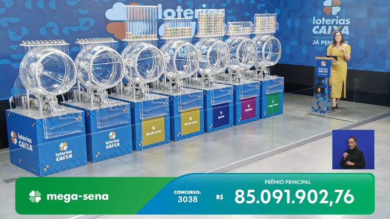 Transmissão do sorteio da Mega-Sena