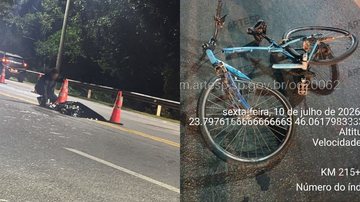 Motorista faz ultrapassagem proibida e atropela ciclista na rodovia Rio Santos