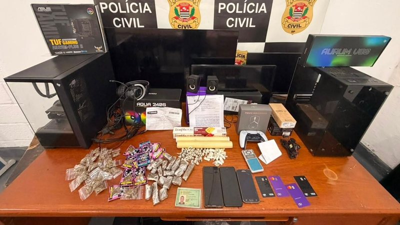 Itens apreendidos pela Polícia Civil