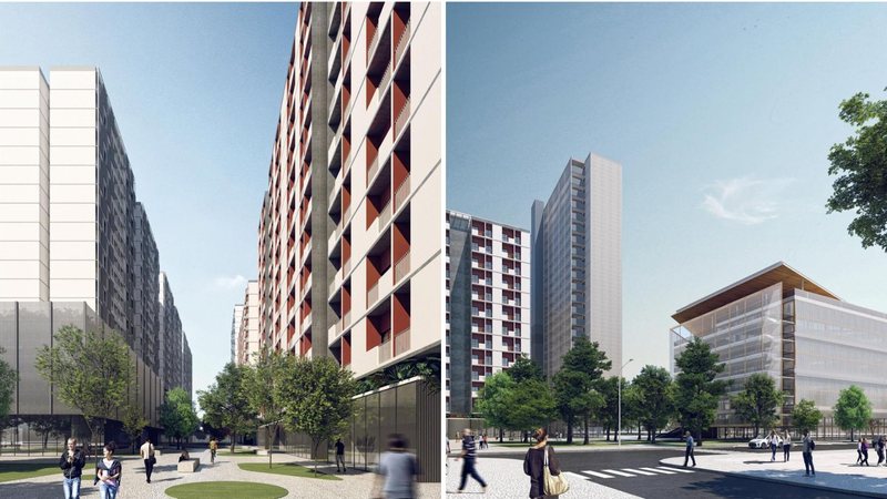 Imagens de como deve ficar o novo conjunto habitacional de Santos