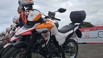 Duas motos do Samu, que ajudam em ocorrências médicas