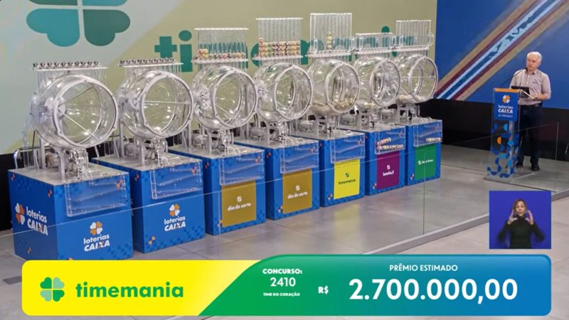 Transmissão do sorteio da Timemania