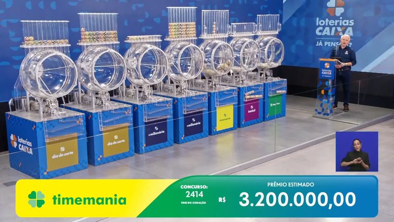 Transmissão do sorteio da Timemania