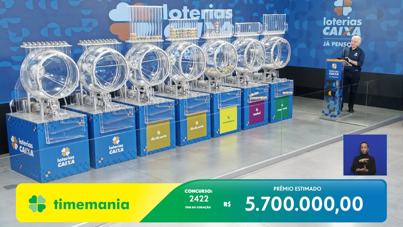 Transmissão do sorteio da Timemania