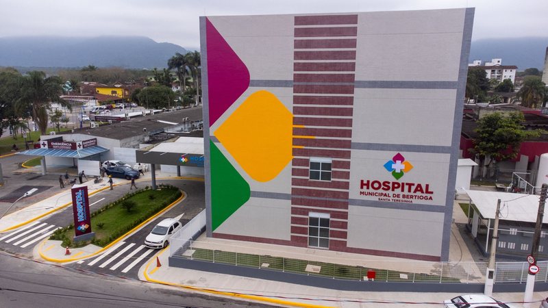 Imagem aérea do Hospital Municipal de Bertioga