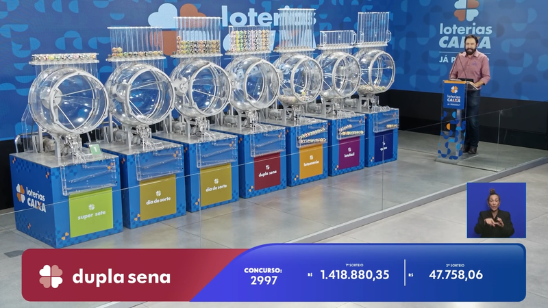 Transmissão do sorteio da Dupla Sena