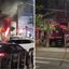 Imagens do incêndio na pastelaria em Praia Grande
