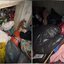 Interior de casa em Santos tomado por sacos, roupas, móveis e grande quantidade de entulho acumulado