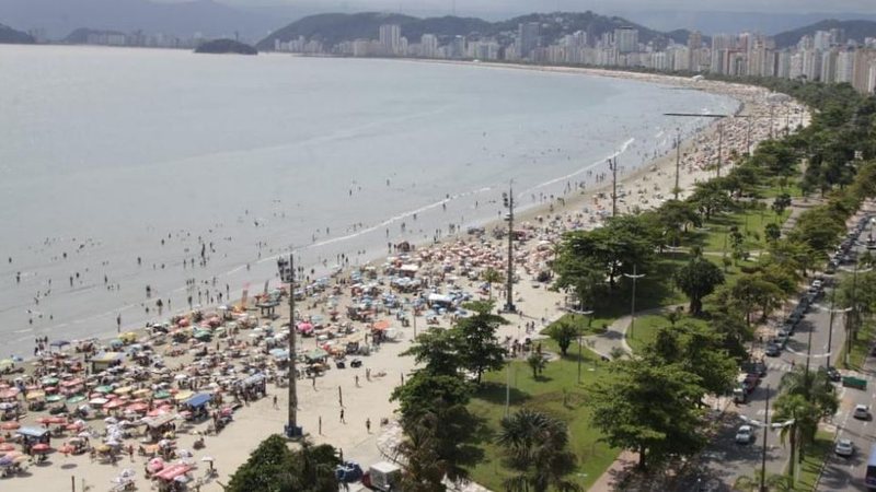 Foto aérea da Praia de Santos
