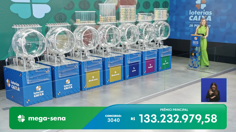 Transmissão do sorteio da Mega-Sena