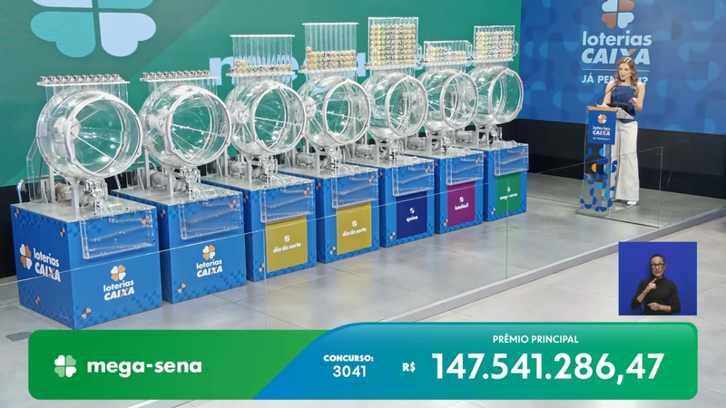 Transmissão do sorteio da Mega-Sena