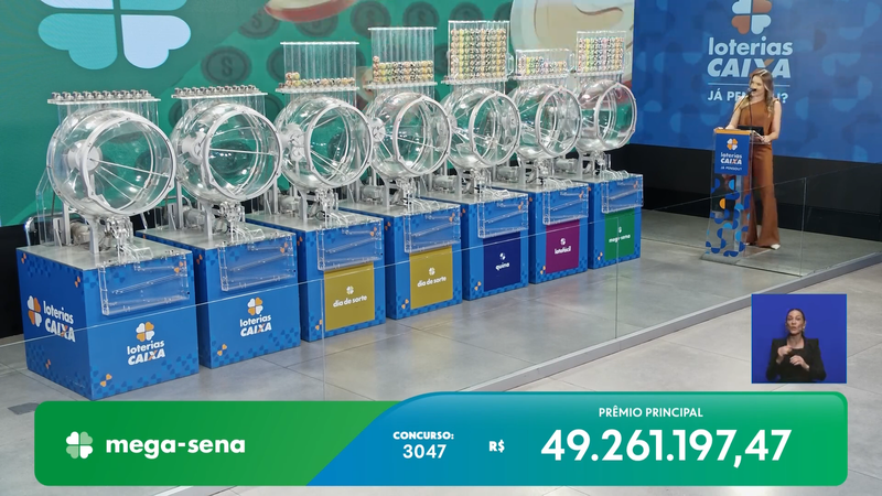 Transmissão do sorteio da Mega-Sena