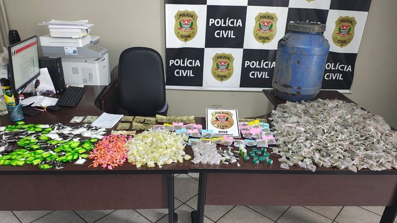 Drogas apreendidas pela Polícia Civil