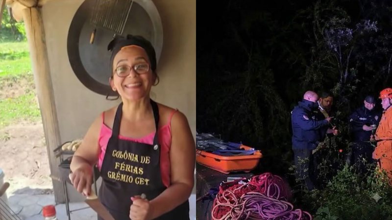 Imagem de Berenice Ramos de Aguiar e dos agentes aonde o corpo foi encontrado