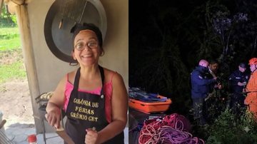 Imagem de Berenice Ramos de Aguiar e dos agentes aonde o corpo foi encontrado