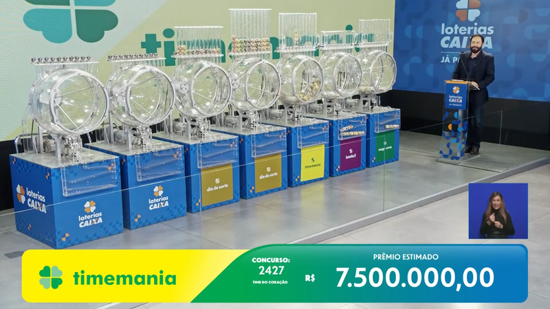 Transmissão do sorteio da Timemania