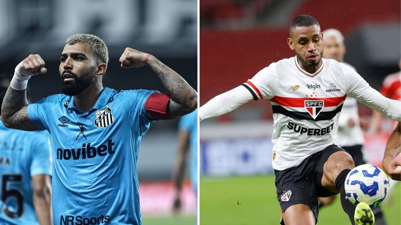 Imagem de jogador do Santos e do São Paulo