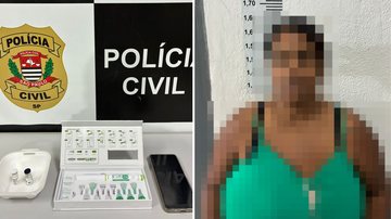 Medicamentos apreendidos e mulher presa