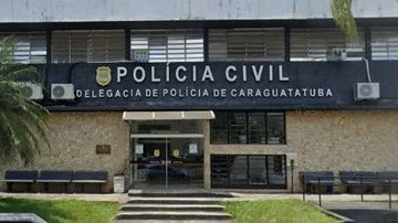 Foto da fachada da delegacia de Caraguatatuba