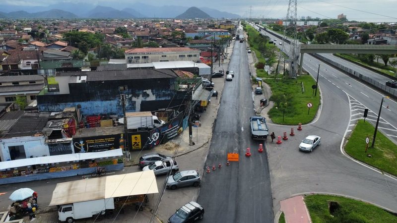 Imagem aérea mostra trecho da avenida que passa por obra da CNL