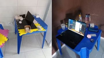 Imagem do escritório improvisado onde aconteciam os golpes