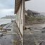 Imagem mostra os estragos causados por um tsunami meteorológico (meteotsunami) que atingiu a Praia do Cardoso, na região do Farol de Santa Marta, em Laguna (SC), em setembro de 2026