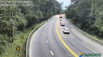 Trânsito intenso sentido litoral na Rodovia dos Tamoios  rodovia dos tamoios - Divulgação/Concessionária Tamoios