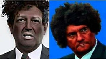 Mandetta e Moro pintados de negro - Reprodução/Internet