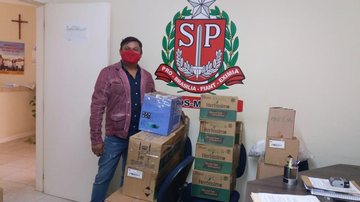 ALCOOL E MÁSCARAS CRAS - Divulgação/Secretaria de Desenvolvimento Social