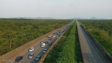 CONGESTIONAMENTO IMIGRANTES - Reprodução/Ecovias