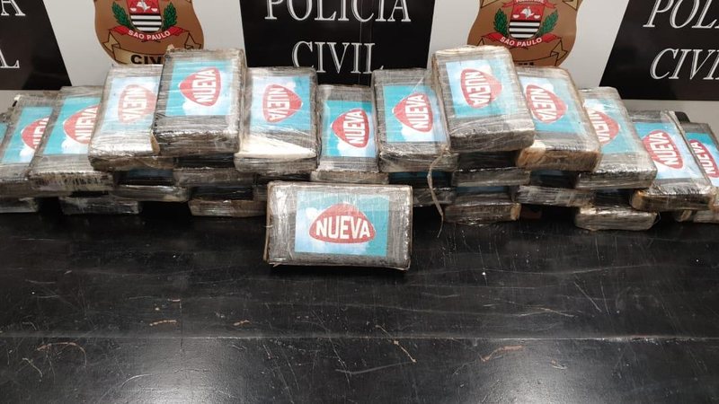 Cocaína apreendida em São Vicente - Polícia Civil
