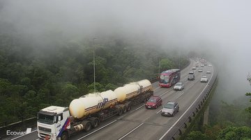 Rodovia dos Imigrantes, trecho de serra , Km 45. - Imagem: Ecovias