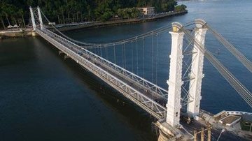 Ponte Pênsil, entre São Vicente e Praia Grande, no litoral paulista - Foto: Reprodução web / Nathália Araújo