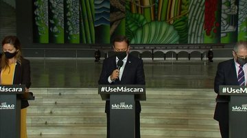 Governador João Doria em anunciou na tarde desta segunda, 30 retorno de todo o estado à fase amarela - Foto: reprodução / TV Globo
