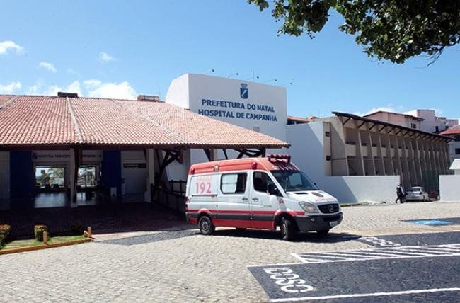 Hospital de Campanha de Natal, onde jovem de 37 anos teria estuprado um idoso de 91 anos, os dois estavam internados por covid-19. Polícia Civil de RN investiga. - Foto: Reprodução / Prefeitura de RN