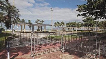 Orla de Santos fechada, em abril de 2020 - Foto: Reprodução / Prefeitura de Santos