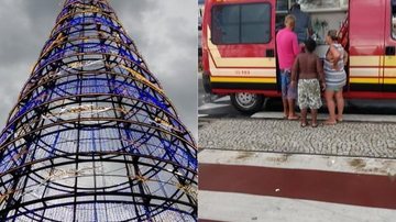 Menino leva choque e fica em grudado em grade de árvore de Natal em PG - Regina Célia Lara/Arquivo Pessoal
