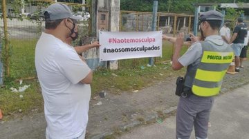 Manifestação na rodovia dos Tamoios na manhã desta terça (26) - Divulgação: Repórter Online Litoral