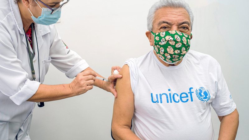 Maurício de Sousa é vacinado em São Paulo - Divulgação
