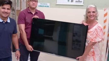 Polícia Civil apreende TVs de traficantes e doa para escola em Itanhaém - Divulgação