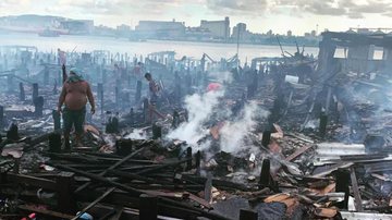 Imagem Incêndio destrói moradias na comunidade da Prainha, no Guarujá